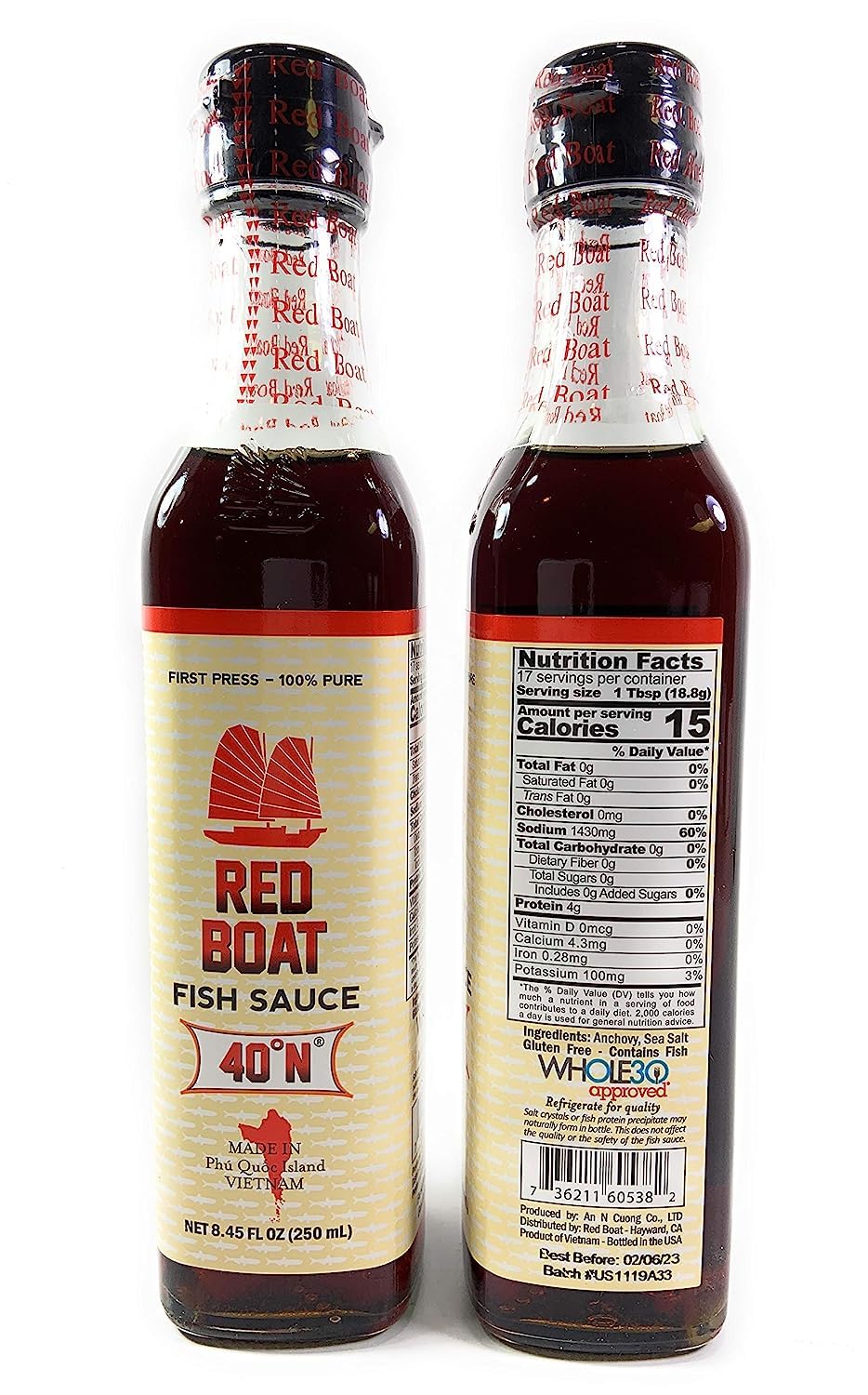 Wholesale Red Boat Fish Sauce 250 ML-6ct Case Bulk