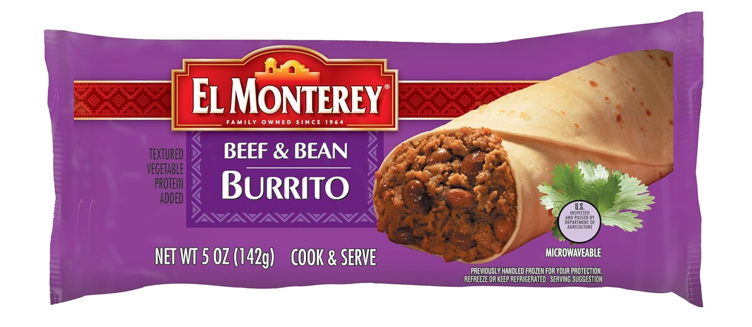 El Monterey Mexican Beef & Bean Burrito 5 Oz Pack