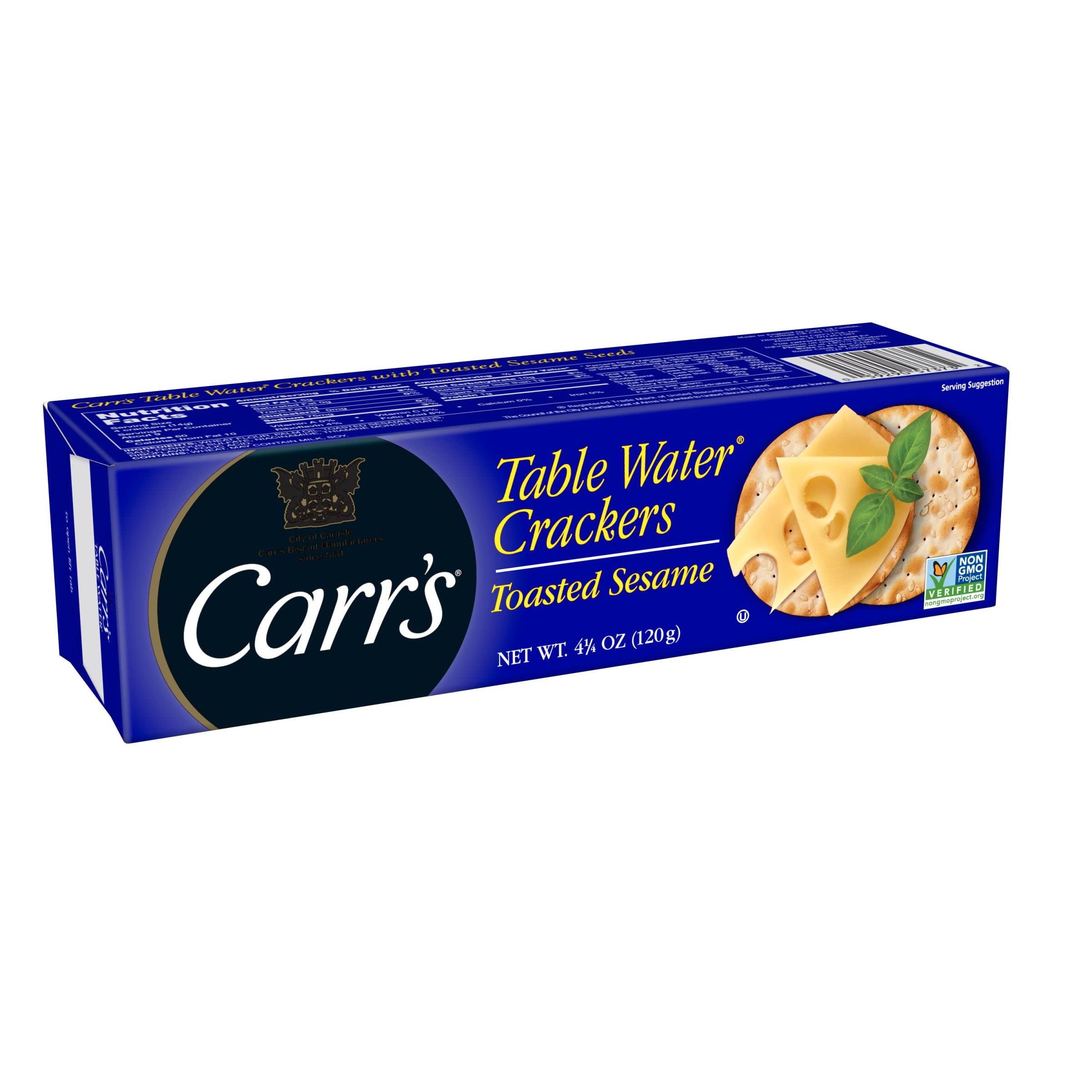 Carr's Table Water Crackers Toasted Sesame 4.25oz 12ct