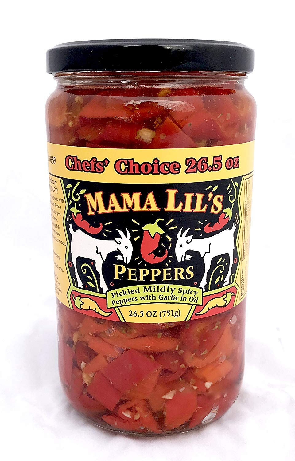 Wholesale Mama Lils Original Mild Goathorn Peppers Large 26.5oz Jar-112ct case Bulk