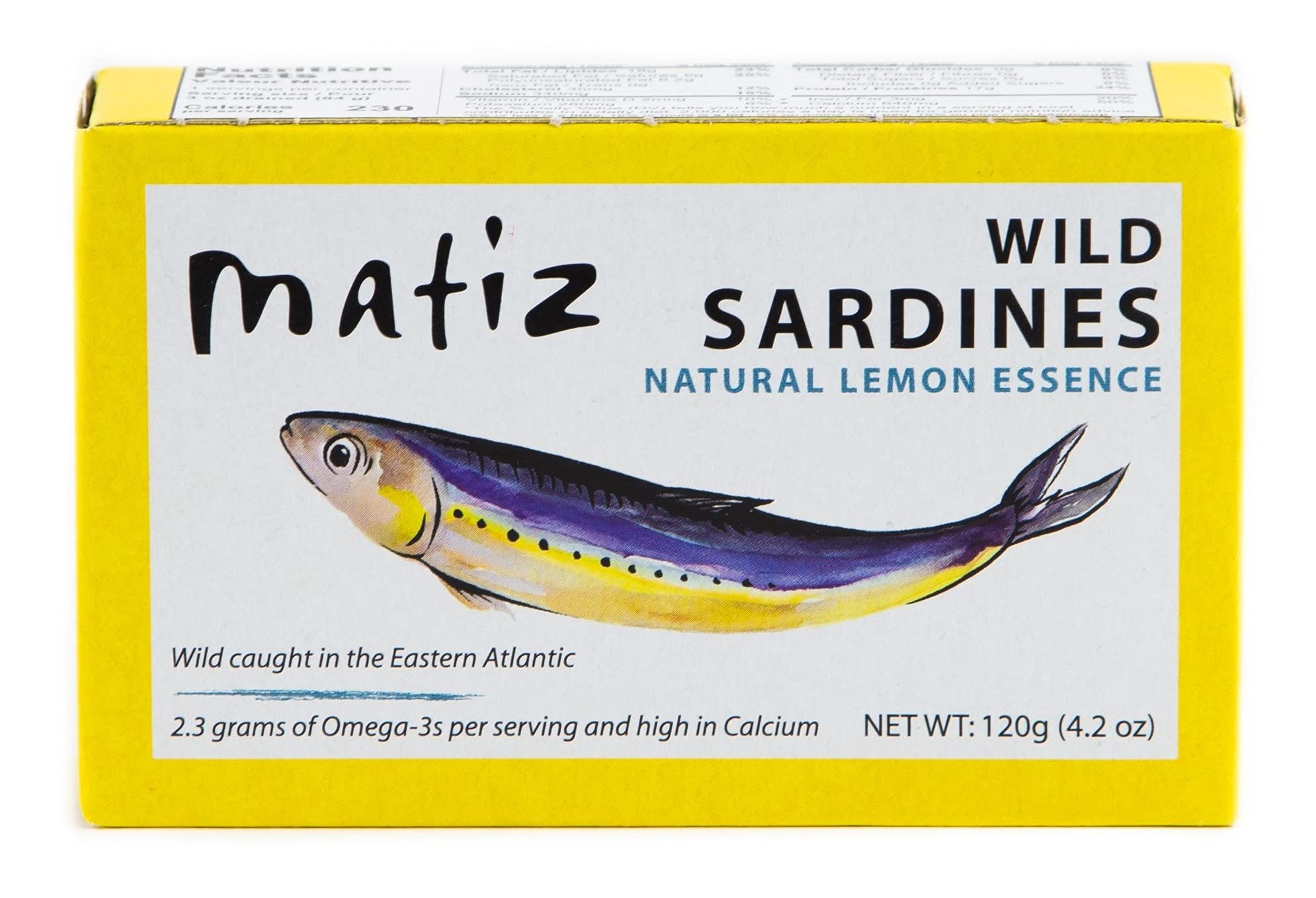 Matiz Sardines with Lemon Packed in Olive Oil 4.2oz 12ct