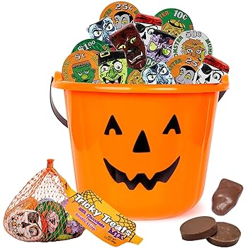 Madelaine Chocolate 2 Oz. Halloween Crisp Pumpkin Balls Mesh Bag  (3 Tubs)