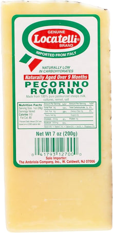 Wholesale Locatelli Pecorino Romano Aged Minimum 9 Months Italian Cheese Wedge 7 OZ- Bulk