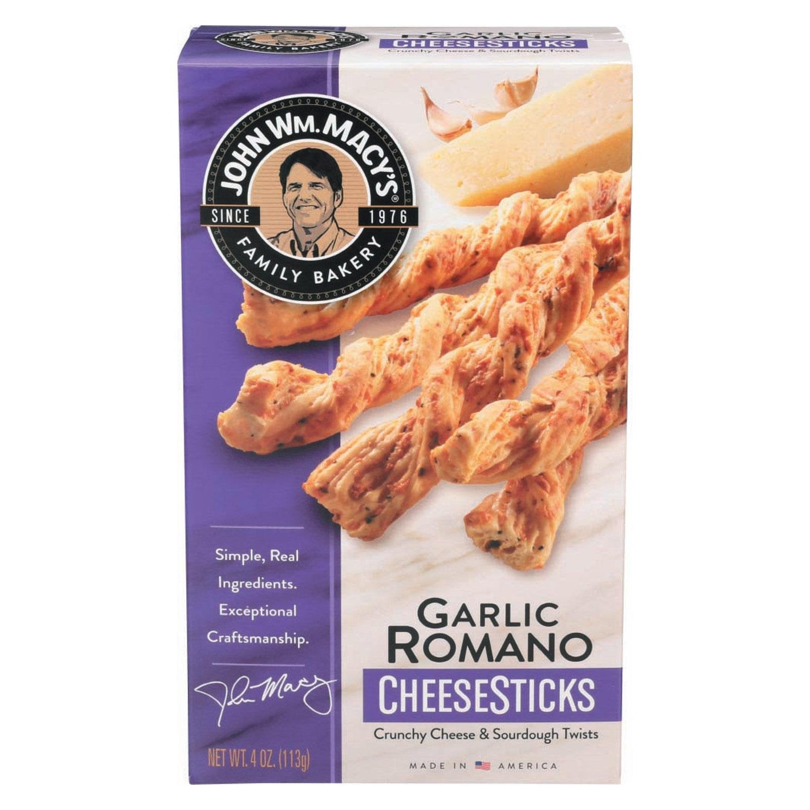 Macys Romano Garlic Cheese Stick 4 oz