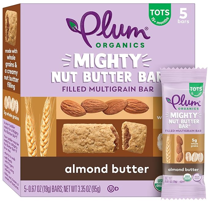 Wholesale Plum Organics Mighty Nut Almond Butter Bar 3.35oz- Bulk