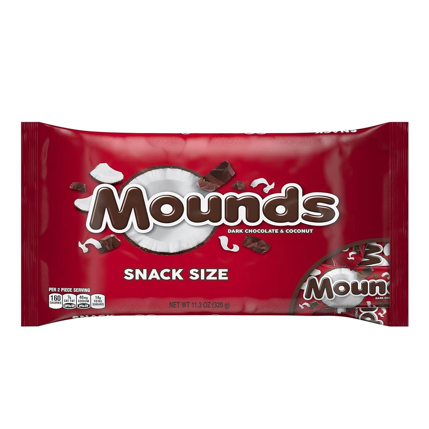 Mounds Dark Chocolate and Coconut Snack Size 11.3 Oz Bag