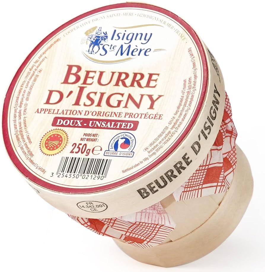 Isigny French Normandy Unsalted Butter Basket Grass Fed European Butter