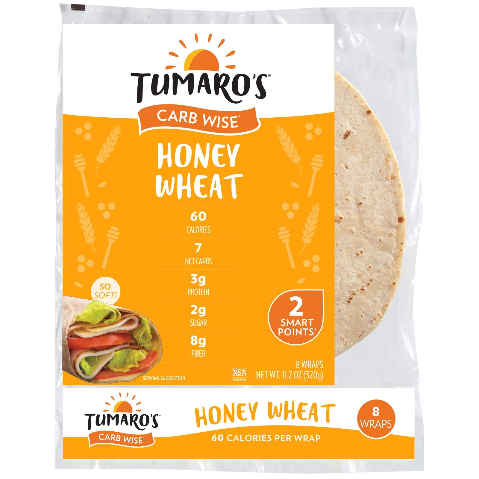 Wholesale Tumaro's Carb Wise Wraps Honey Wheat 11.2 oz-6ct Case Bulk