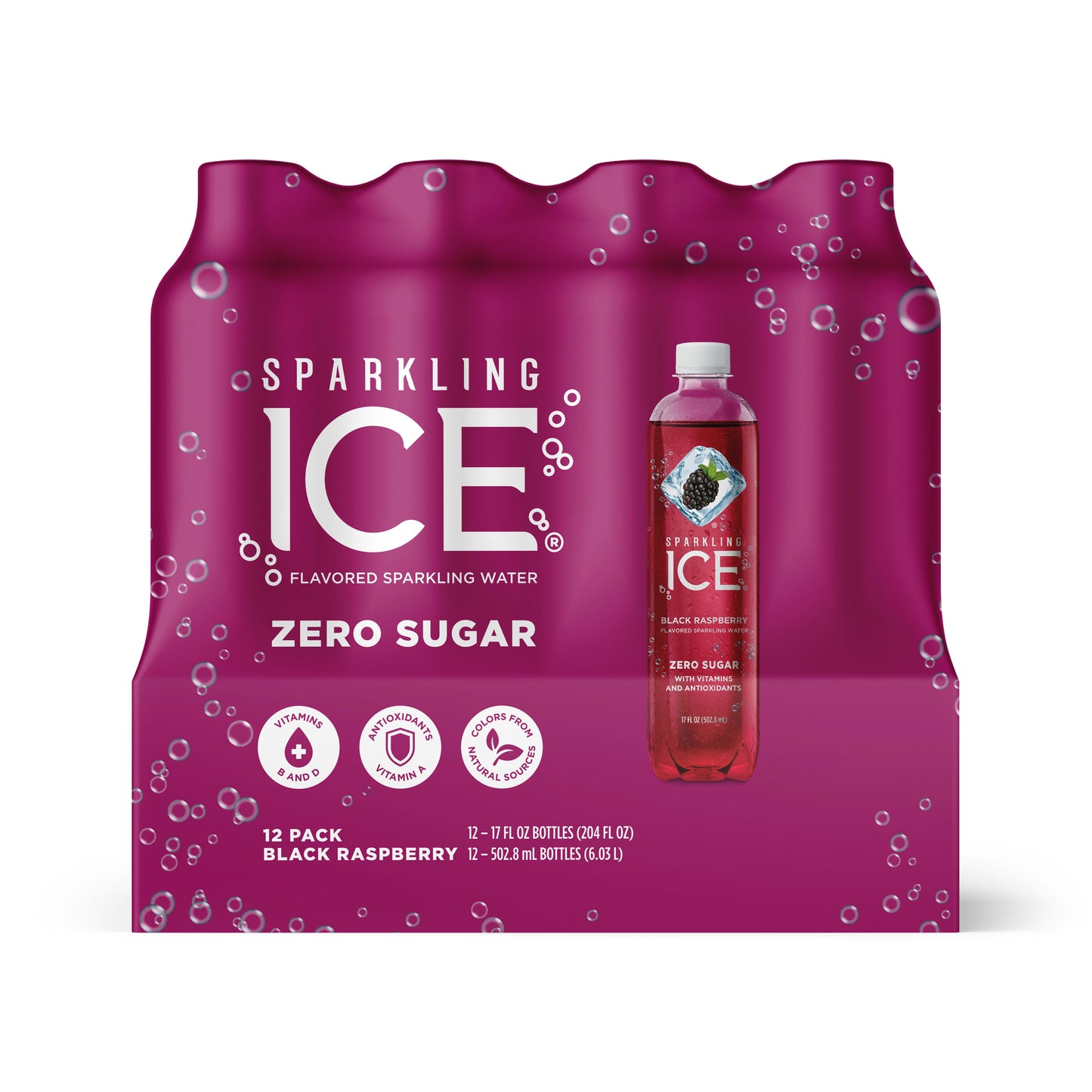 Wholesale Sparkling Ice 12/17Oz Single Flavor Black Raspberry- Bulk