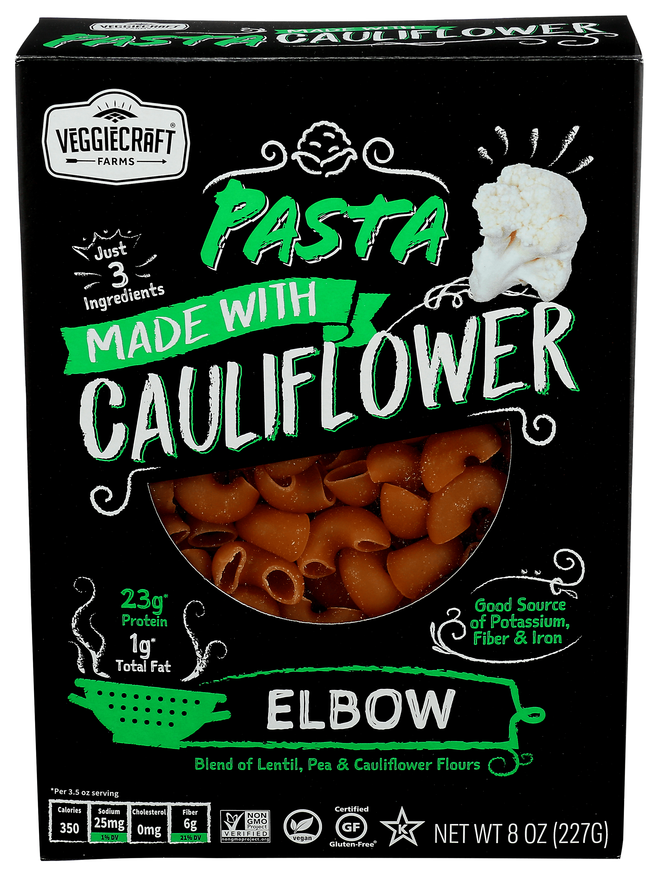 Veggiecraft Cauliflower Pasta Elbow 8 oz Bag