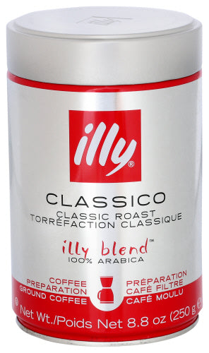Illy Ground Espresso Coffee Classico 8.8oz 6ct
