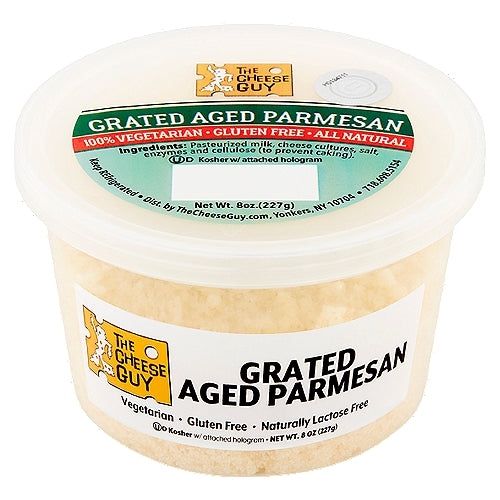 Wholesale The Cheese Guy Grated Aged Parmesan Cheese 8 oz-12ct Case Bulk