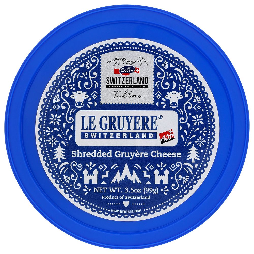 Emmi Le Gruyere Shred Cups (R ) Cheese 3.5 OZ