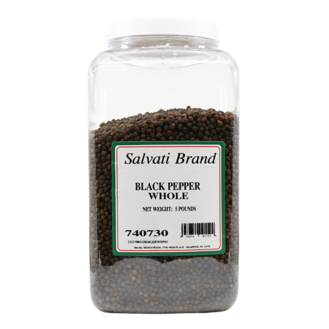 Wholesale Salvati Black Pepper - Whole Spices 5 LB.-6 Ct Case Bulk