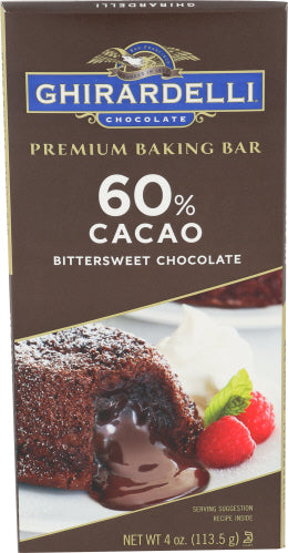 Wholesale Ghirardelli 60 Percent Cacao Bittersweet Chocolate Premium Baking Bar 4 oz Box- Bulk