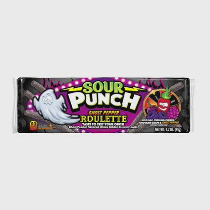 Wholesale Sour Punch Ghost Pepper Roulette Straws 3.2Oz Trays- Bulk