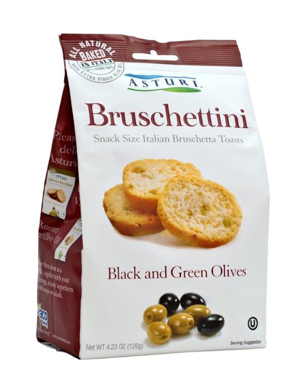 Asturi Bruschettini Black & Green Olive Toasts 4.23 OZ