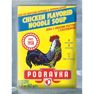 Wholesale Podravka Chicken Noodle Soup 62G Packets- Bulk