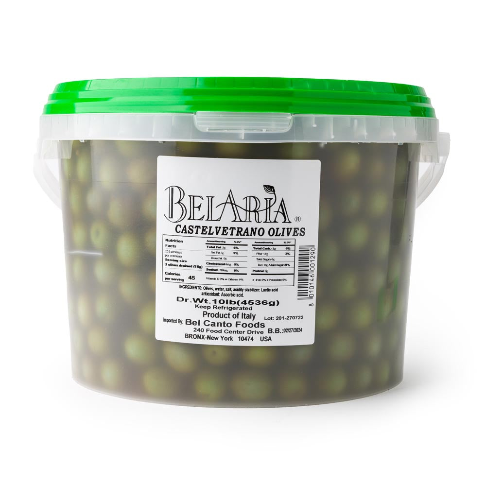 BelAria Castelvetrano Olives with Pits 10 lb Tub