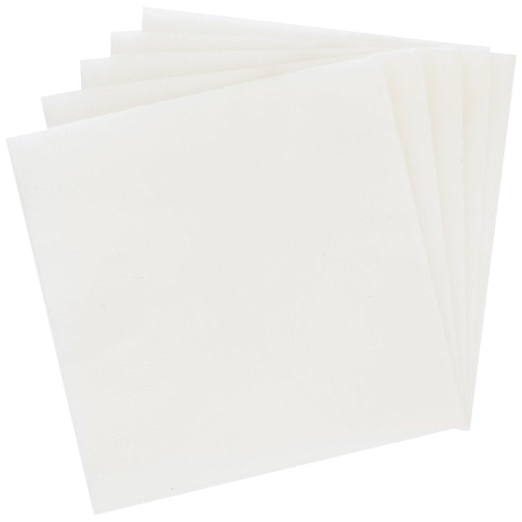 Monogram NAPKIN, BEVERAGE WHITE 10X10 2 PLY PAPER