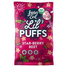 Wholesale Lesser Evil Lil Puffs, Star-berry Beet 2.5oz- Bulk