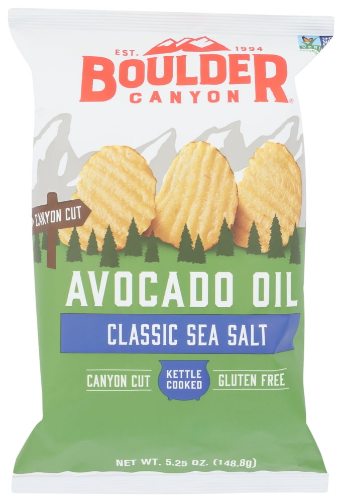 Boulder Canyon Avocado Oil Canyon Cut Potato Chips Sea Salt 5.25 oz Bag