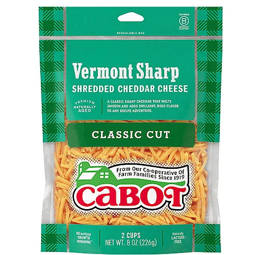 Cabot Shredded Sharp Yellow Cheddar Cheese 8 oz