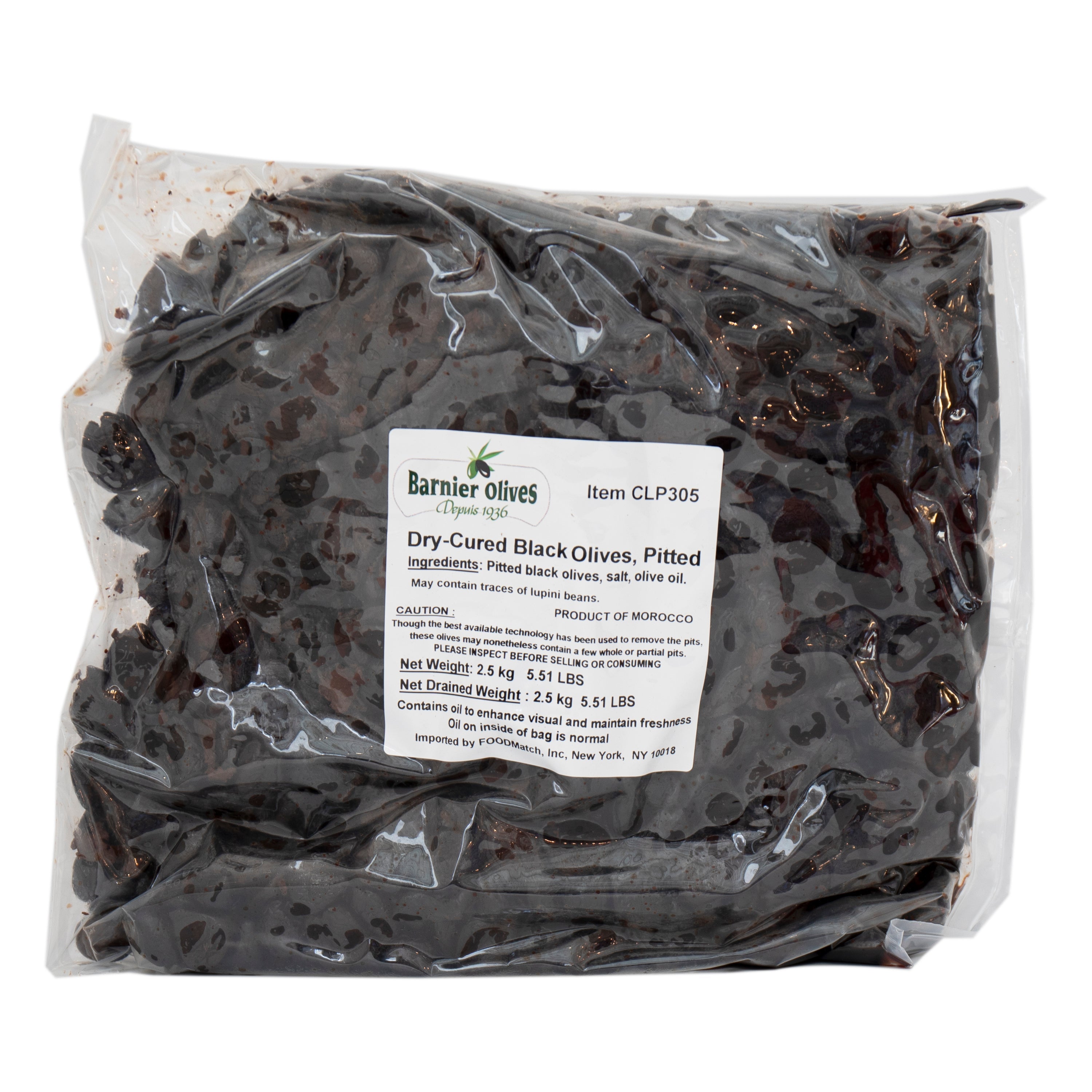 Barnier Pitted Black Cured Olives 5.5 lb Bag