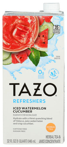 Wholesale Tazo Watermelon Cucumber Herbal Iced Tea Concentrate Mix 32oz 6ct-6.0ct Case Bulk