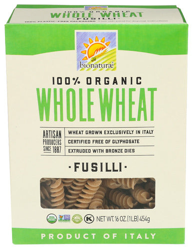Bionaturae Organic Fusilli Whole Wheat Pasta 16oz 12ct