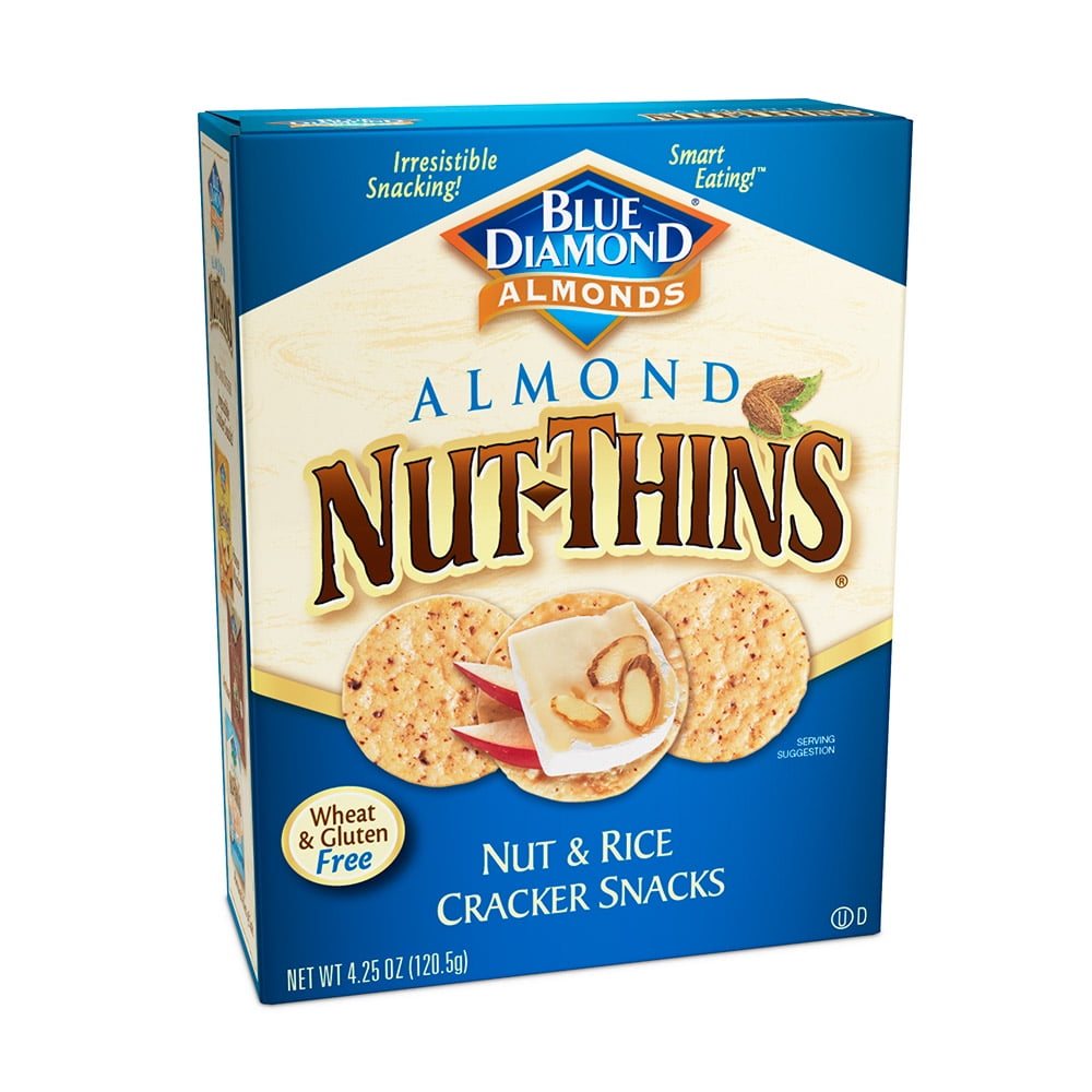 Blue Diamond Nut-Thins Almond Nut & Rice Cracker Snacks 4.25 oz Box