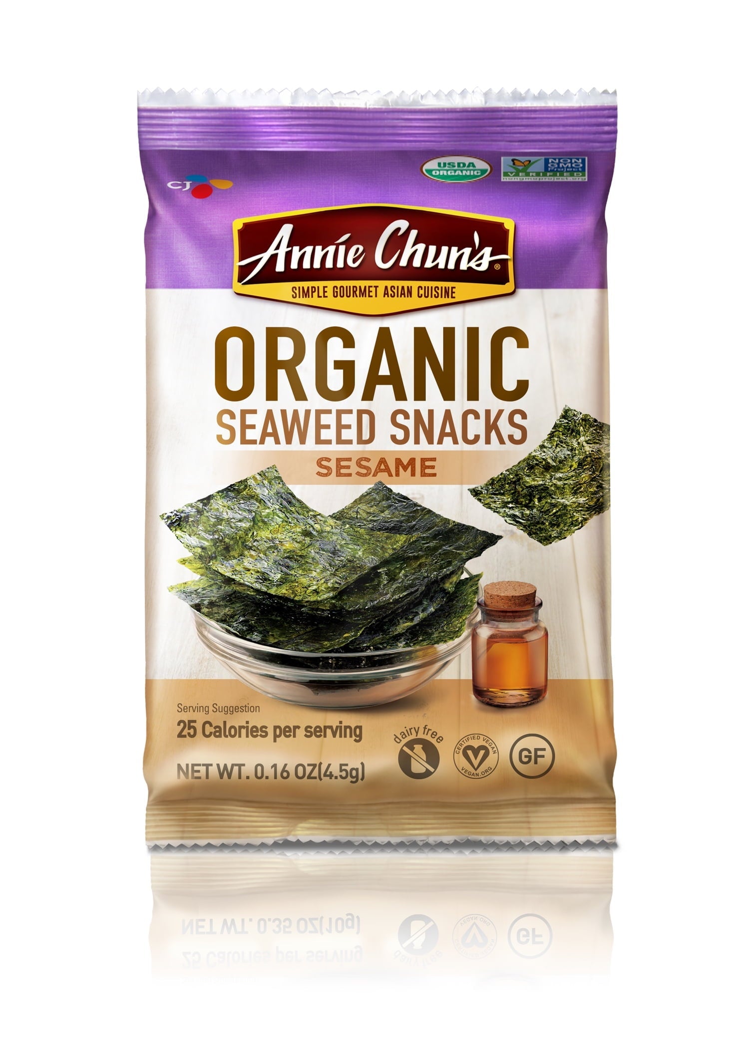 ANNIE CHUN'S Seaweed Snack Sesame  .16 oz Bag
