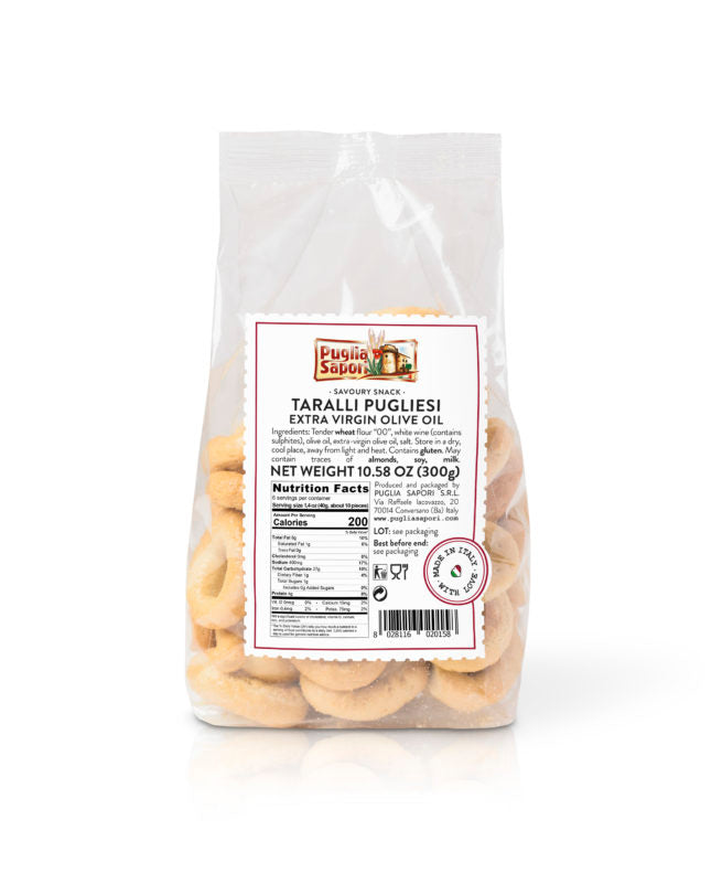 Wholesale Puglia Taralli with Olive Oil 10 OZ-16ct Case Bulk