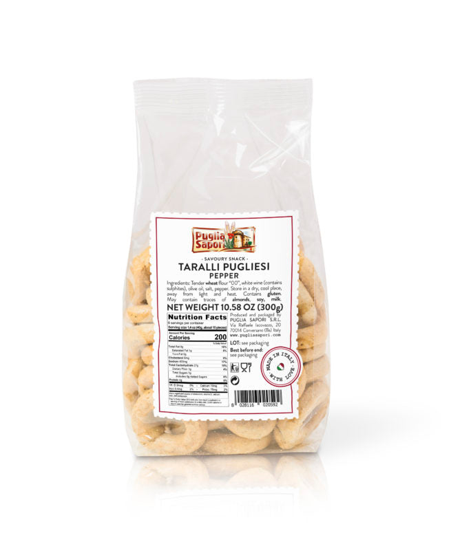 Wholesale Puglia Taralli with Pepper 10 OZ-16ct Case Bulk