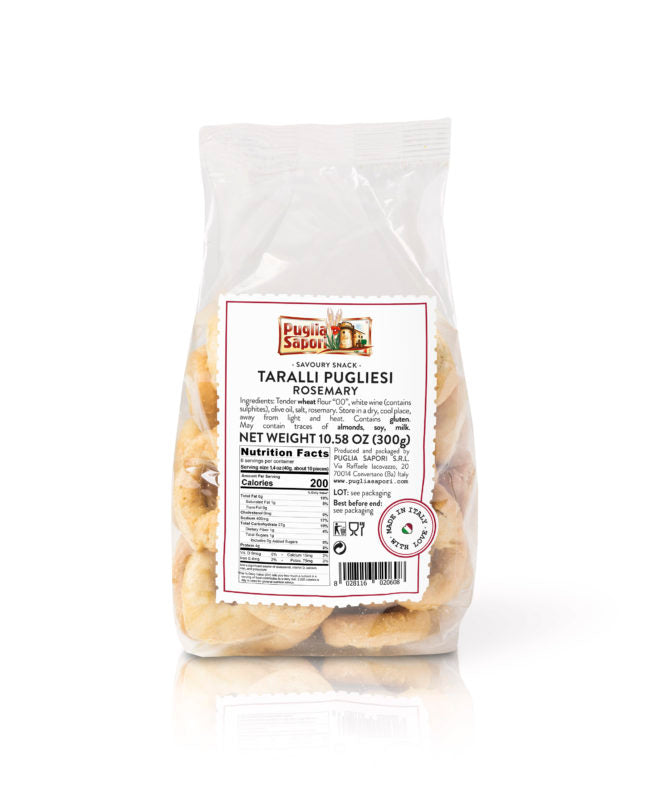 Wholesale Puglia Taralli with Rosemary 10 OZ-16ct Case Bulk