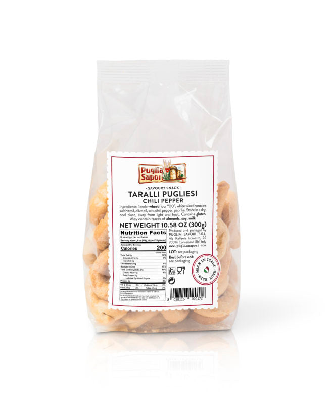 Wholesale Puglia Taralli with Chili Pepper 10 OZ-16ct Case Bulk