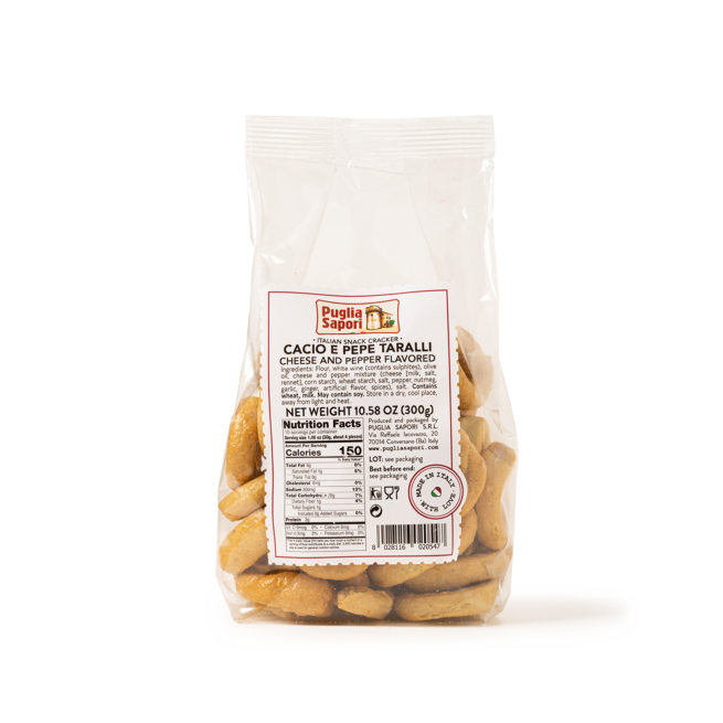 Wholesale Puglia Cacio e Pepe Taralli 10 OZ-16ct Case Bulk