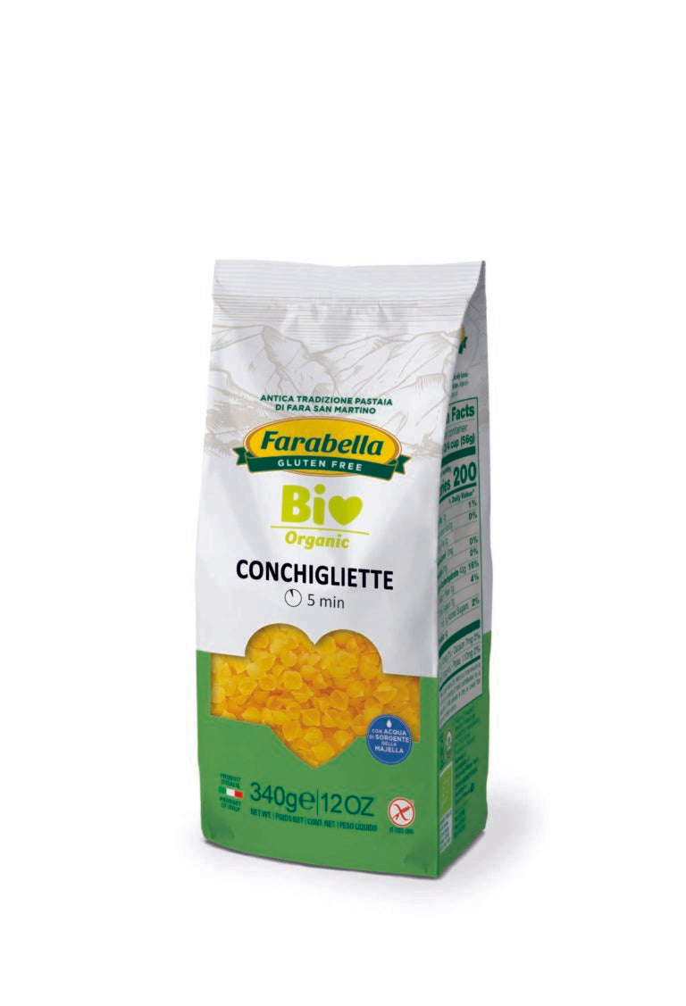 Wholesale Farabella Organic Gluten Free Conchigliette Pasta 340 GR-12ct Case Bulk