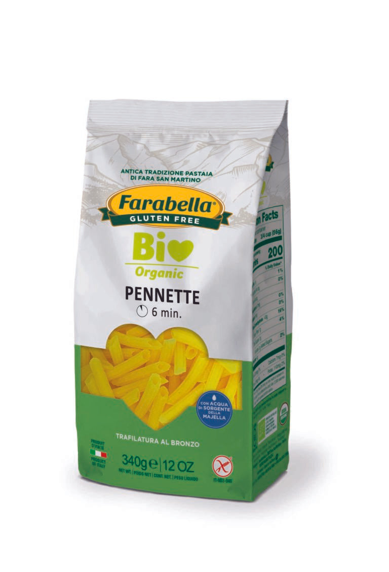 Wholesale Farabella Organic Gluten Free Pennette Pasta 340 GR-12ct Case Bulk