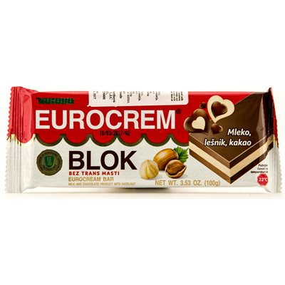Wholesale Swisslion Takovo Eurocrem Hazelnut Bars 100G Bar- Bulk