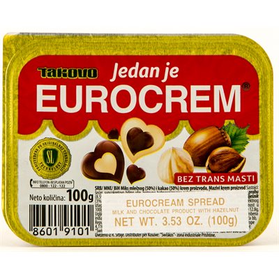 Wholesale Swisslion Takovo Eurocrem Hazelnut Spread 100G Tray- Bulk