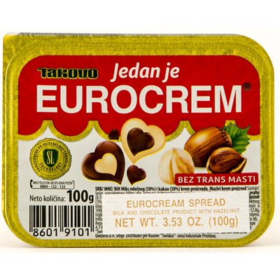 Wholesale Swisslion Takovo Eurocrem Hazelnut Spread 100G Tray-36 Ct Case Bulk