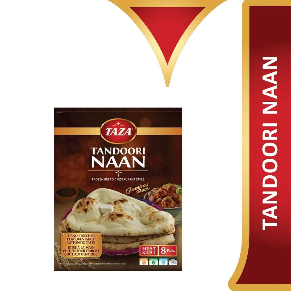 Wholesale Taza Foods Tandoori Naan Jumbo 8pcs- Bulk
