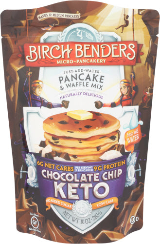 Birch Benders Keto Chocolate Chip Pancake & Waffle Mix Gluten Free 10oz 6ct