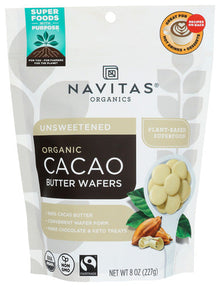 Wholesale Navitas Cacao Butter Wafers 8 oz Bag- Bulk