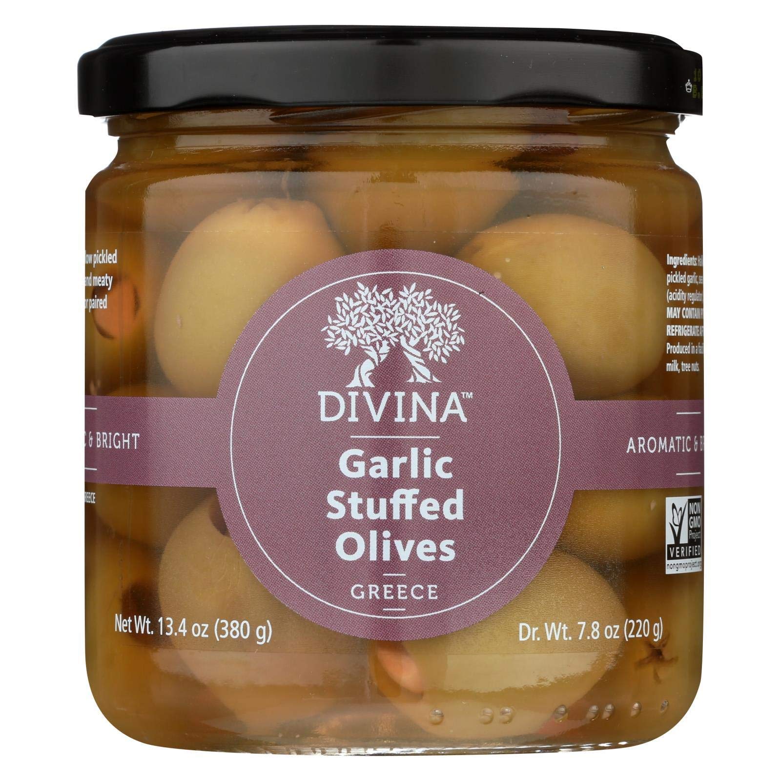 Divina Garlic Stuffed Olives 7.8oz 6ct