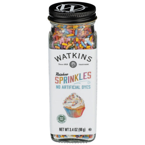 Watkins Rainbow Sprinkles No Artificial Dyes 3.4 Glass Jar