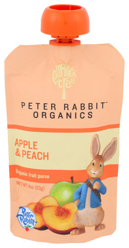 Wholesale Pumpkin Tree Peter Rabbit Organics Apple and Peach Fruit Snack Squeeze Pouch 4.4oz- Bulk