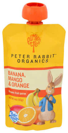 Wholesale Pumpkin Tree Peter Rabbit Organics Banana Mango & Orange Baby Food Pouch 4.0oz- Bulk