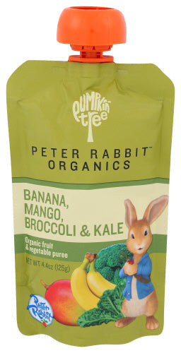 Pumpkin Tree Peter Rabbit Banana Mango Broccoli & Kale Fruit & Vegetable Puree 4.4 oz